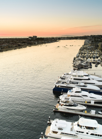 The marina at sunset