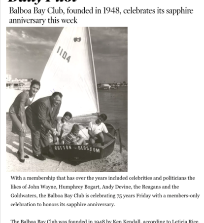 The Daily Pilot News Letter from Balboa Bay Club